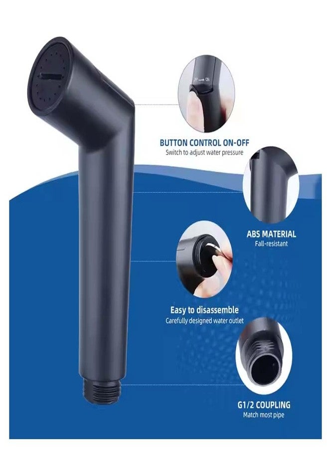 BATH GURU ABS Premium Health Faucet Set for Bathroom, Handheld Bidet Sprayer for Toilet Seat, with 1.2 Metre Stainless Steel Heavy Shower Tube and Wall Hook (Black) (Set) - Image 2